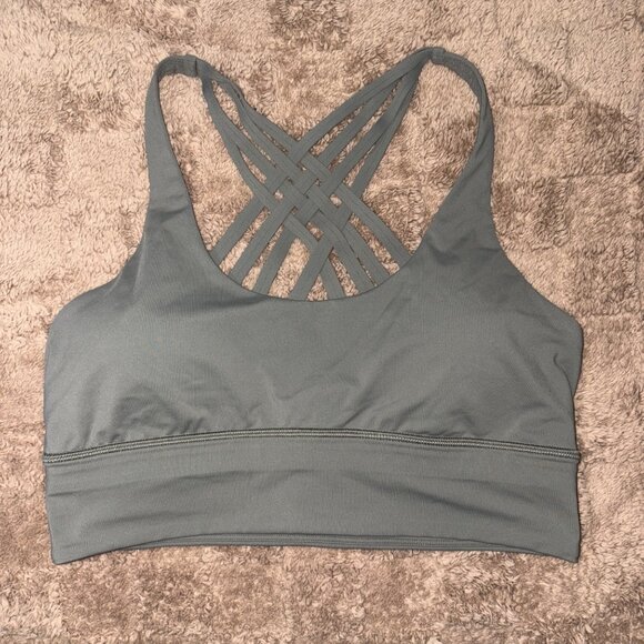 Like New Lululemon Free To Be Moved Bra Grey Sage A/B Cup Activewear 10 - Picture 7 of 8